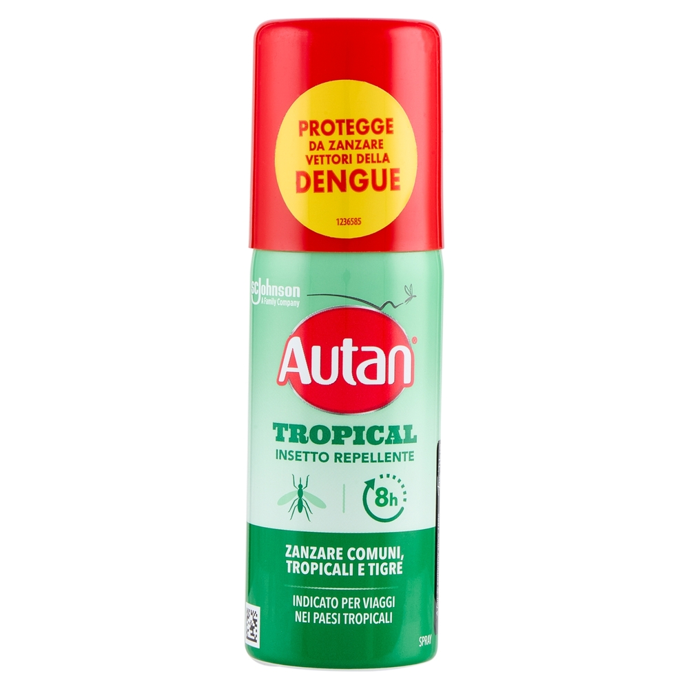 Autan Tropical Spray Mini Insetto Repellente e Antizanzare Tigre, Comuni e Tropicali, 50ml